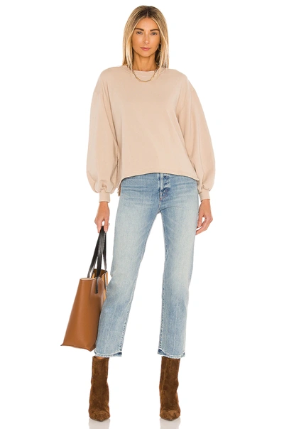 Shop Alice And Olivia Amirah Drawstring Hem Sweatshirt In Nude