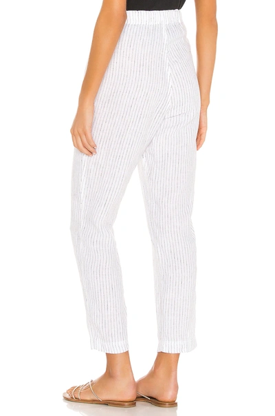 Shop Michael Stars Flynn Single Pleat Trouser In White & Black Stripe