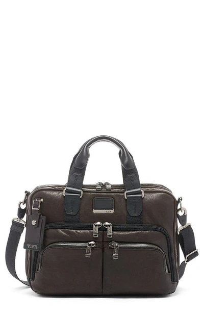 Shop Tumi Alpha Bravo Albany Slim Commuter Briefcase In Dark Brown