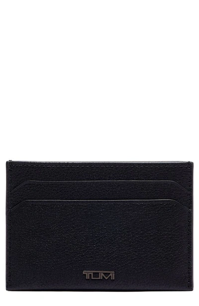 Shop Tumi Nassau Slim Leather Card Case In Black Textured