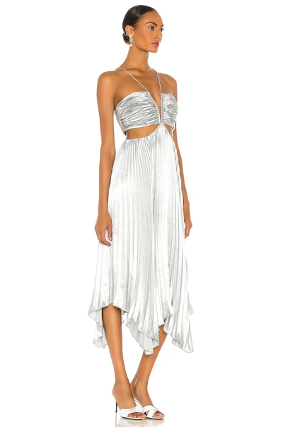 Shop Aiifos Evie Dress In Silver