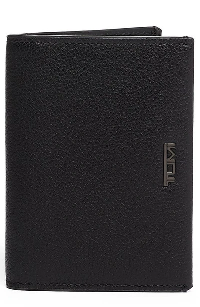 Shop Tumi Nassau Leather Folding Card Case In Black Texture