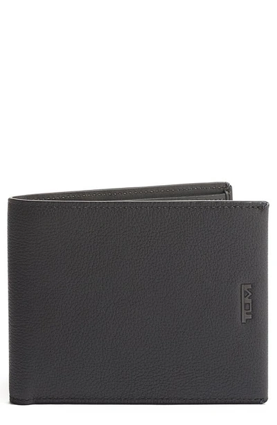 Shop Tumi Nassau Global Leather Wallet In Grey Texture