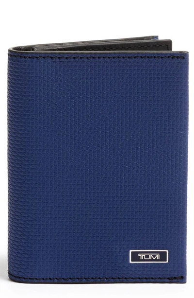 Shop Tumi Monaco Leather Card Case In Navy