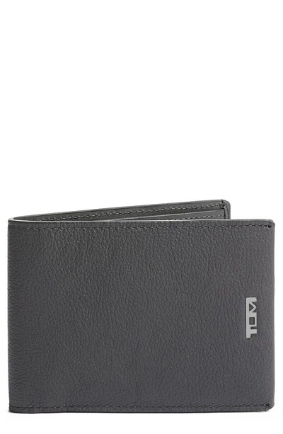 Shop Tumi Nassau Double Leather Wallet In Grey Texture