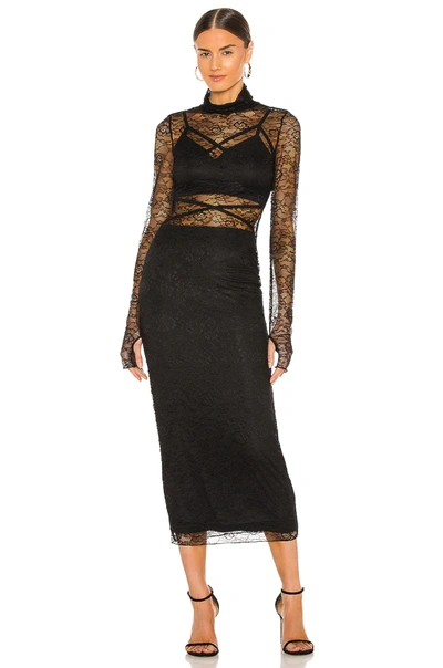 Shop Afrm Lizzo Dress In Noir Lace