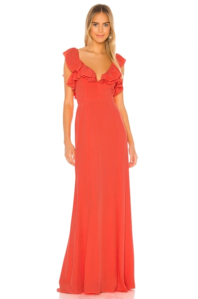 Shop Lovers & Friends Mila Gown In Red Orange