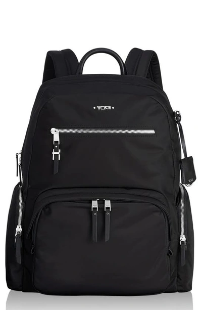 Shop Tumi Voyager Carson Nylon Backpack In Black/ Silver