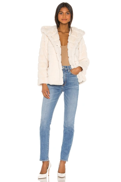 Shop Apparis Goldie Faux Fur Jacket In Ivory