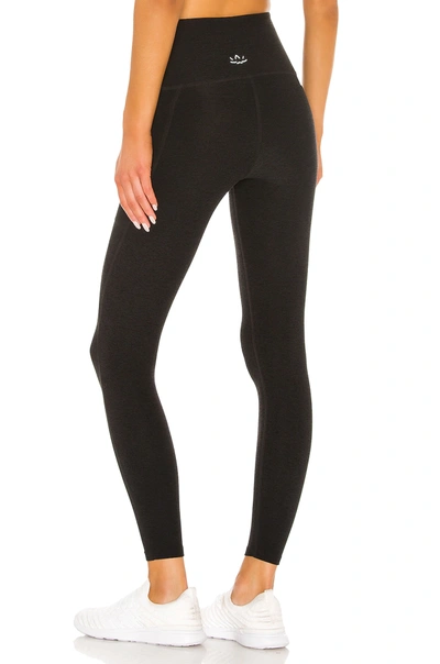Beyond Yoga Caught In The Midi High-waist Space-dye Leggings In Darkest Night