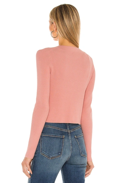 Shop 525 Rib Cropped V Neck Cardigan In Pink Sand