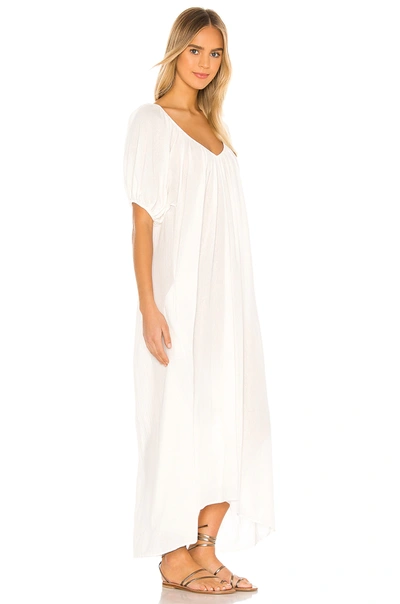 Shop Cornetti Sand Hill Cove Puff Sleeve Midi Dress In White
