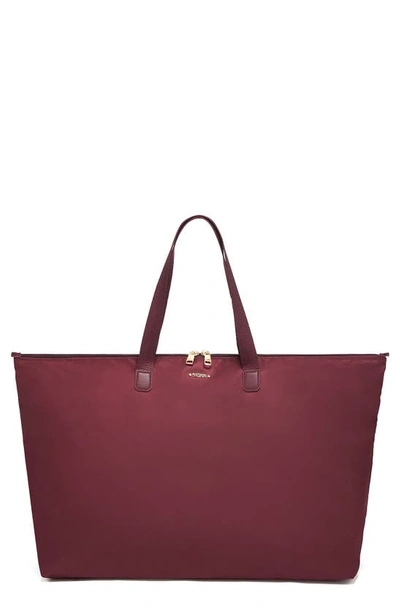 Shop Tumi Voyageur Just In Case Packable Nylon Tote In Cordovan