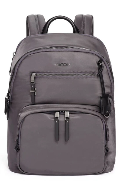 Shop Tumi Voyageur Hilden Nylon Backpack In Iron/ Black