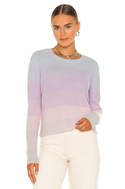 Shop Autumn Cashmere Shaker Ombre Stripe Crew Sweater In Pastel Combo