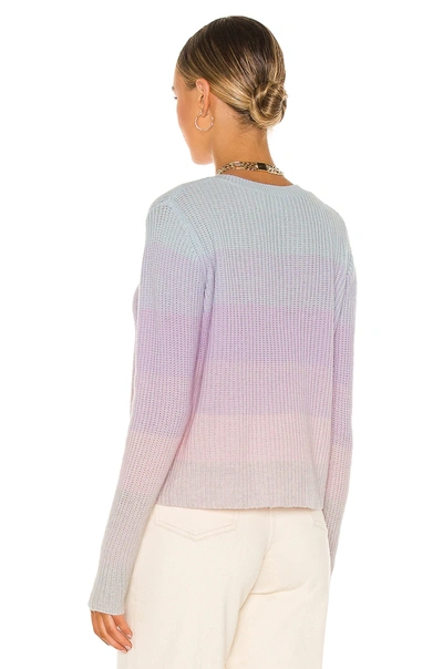 Shop Autumn Cashmere Shaker Ombre Stripe Crew Sweater In Pastel Combo