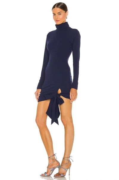 Lovers & Friends Hip Tie Turtleneck Dress In Navy