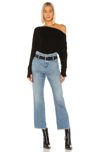 Michael Lauren Santos Drop Shoulder Sweater In Black