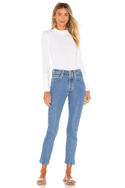 Free People The Rickie Mock Neck T-shirt In White