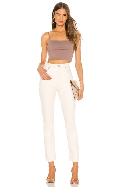 Susana Monaco Thin Strap Crop Tank In Coco