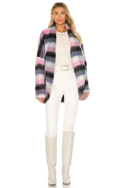 Shop Amanda Uprichard Cardi In Pink Ivory Black