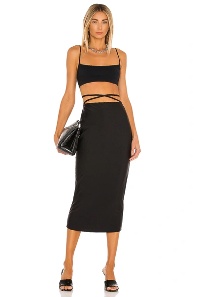 Shop Afrm Saorise Skirt In Noir