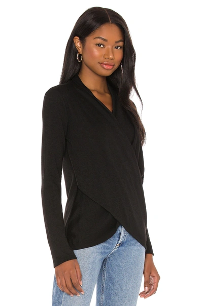 Shop 1.state Cross Front Cozy Knit Sweater In Rich Black