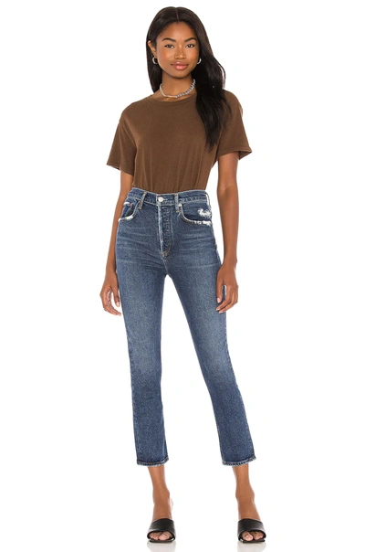 Shop Agolde Riley High Rise Straight Crop In Pastime