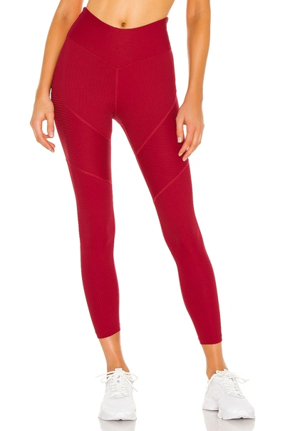 Shop Year Of Ours Ribbed Chevron Legging In Deep Red