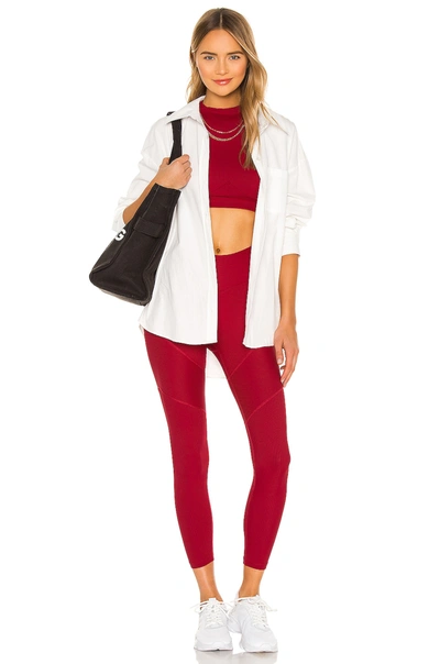 Shop Year Of Ours Ribbed Chevron Legging In Deep Red