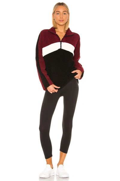 Shop Alala Chalet Sherpa Quarter Zip Sweatshirt In Bordeaux