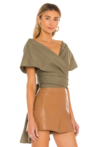 Shop L'academie The Fantasia Top In Olive Green