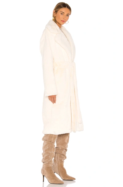 Shop Apparis Mona Faux Fur Coat In Ivory