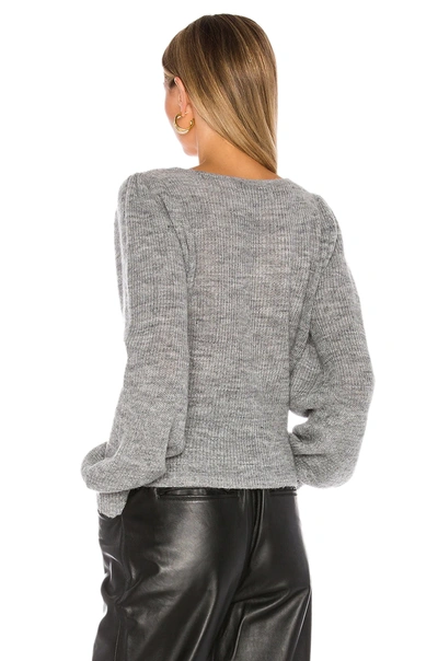 Shop L'academie Rosette Sweater In Grey