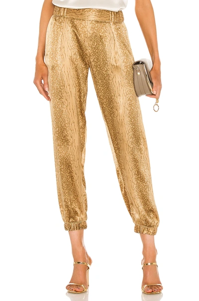 Shop Atm Anthony Thomas Melillo Silk Charmeuse Cracked Paint Print Pull On Pant In Balsa