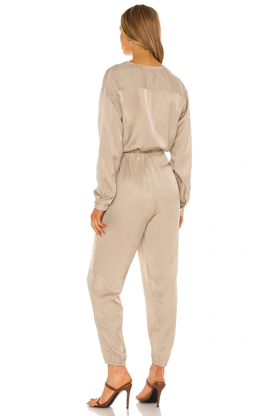 Shop Atm Anthony Thomas Melillo Micro Twill Jogger Jumpsuit In Willow Bark