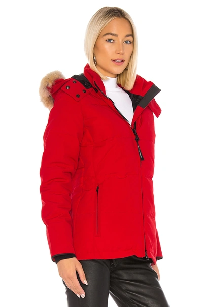 Shop Canada Goose Chelsea Parka With Removable Fur Ruff In Red