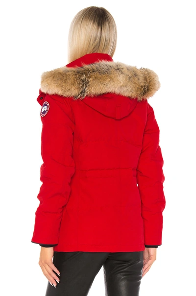 Shop Canada Goose Chelsea Parka With Removable Fur Ruff In Red