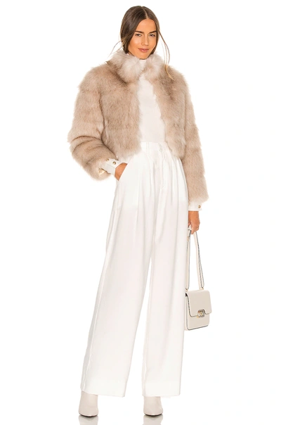 Shop Nookie Tatiana Faux Fur Jacket In Cream