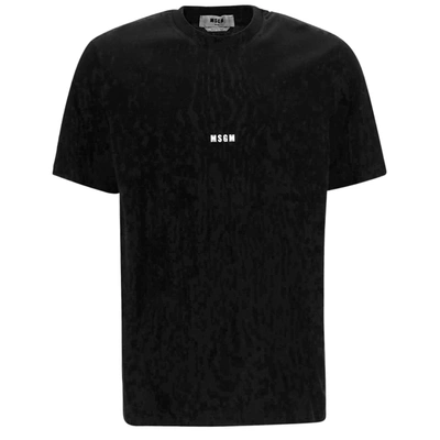 Shop Msgm Men's Short Sleeve T-shirt Crew Neckline Jumper In Black
