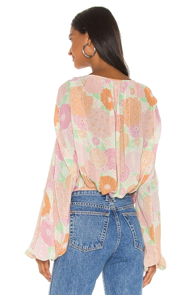 Shop L'academie The Alayna Top In Peach Floral