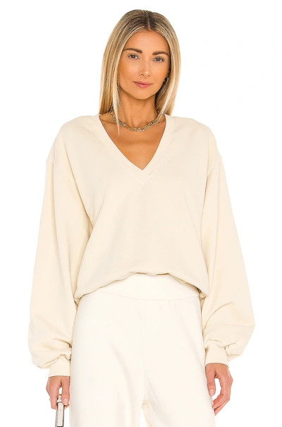 Shop Agolde V Neck Balloon Sleeve Sweatshirt In Penne