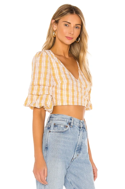 Shop Majorelle Gabby Top In Yellow Plaid