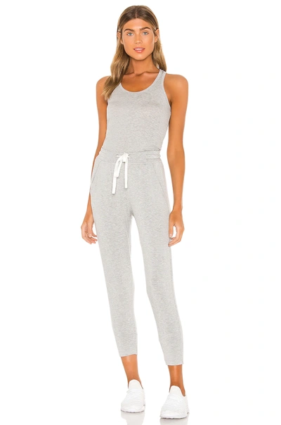 Splits59 Reena 7/8 Fleece Sweatpant - Heather Grey/off White - Size L In Heather Grey