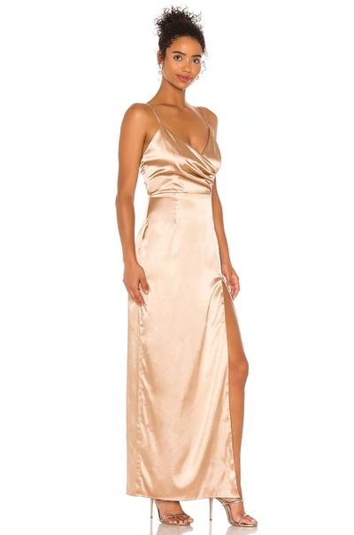 Shop Superdown Adrena Slit Maxi Dress In Bronze