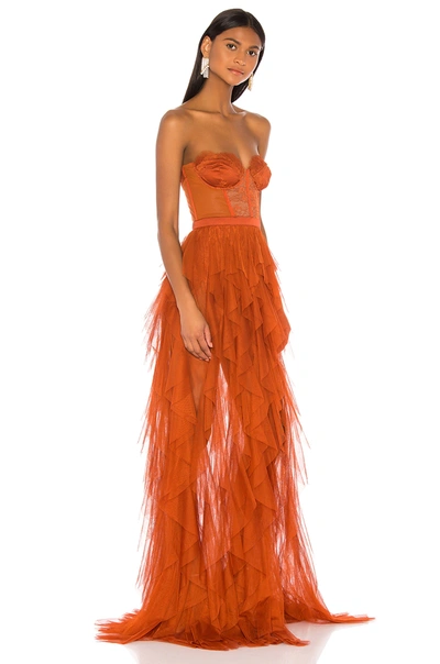 For Love & Lemons X Revolve Bustier Gown In Rust
