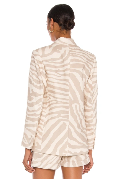 Shop Anine Bing Kaia Blazer In Sand Zebra