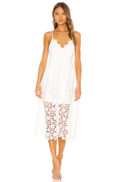 Shop Astr Lace A Line Midi Dress In White