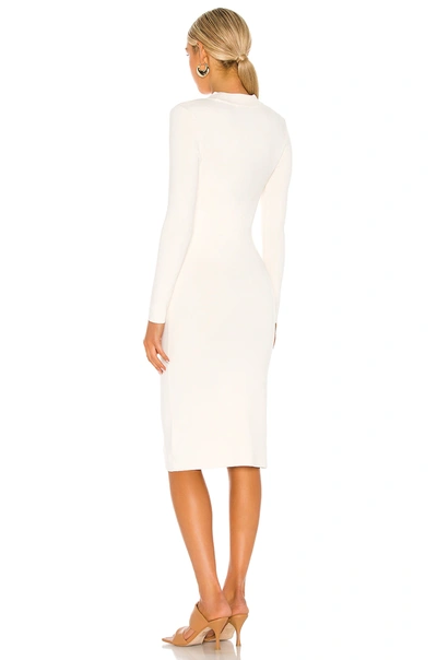 Shop 525 Cut Out Mock Neck Dress In Chalk