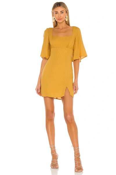 Shop House Of Harlow 1960 X Revolve Imani Mini Dress In Mustard